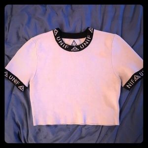 Unif White Crop Top Size Small